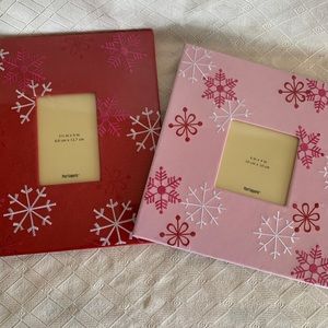 Pier 1 imports Holiday frames RED & PINK Christmas decor